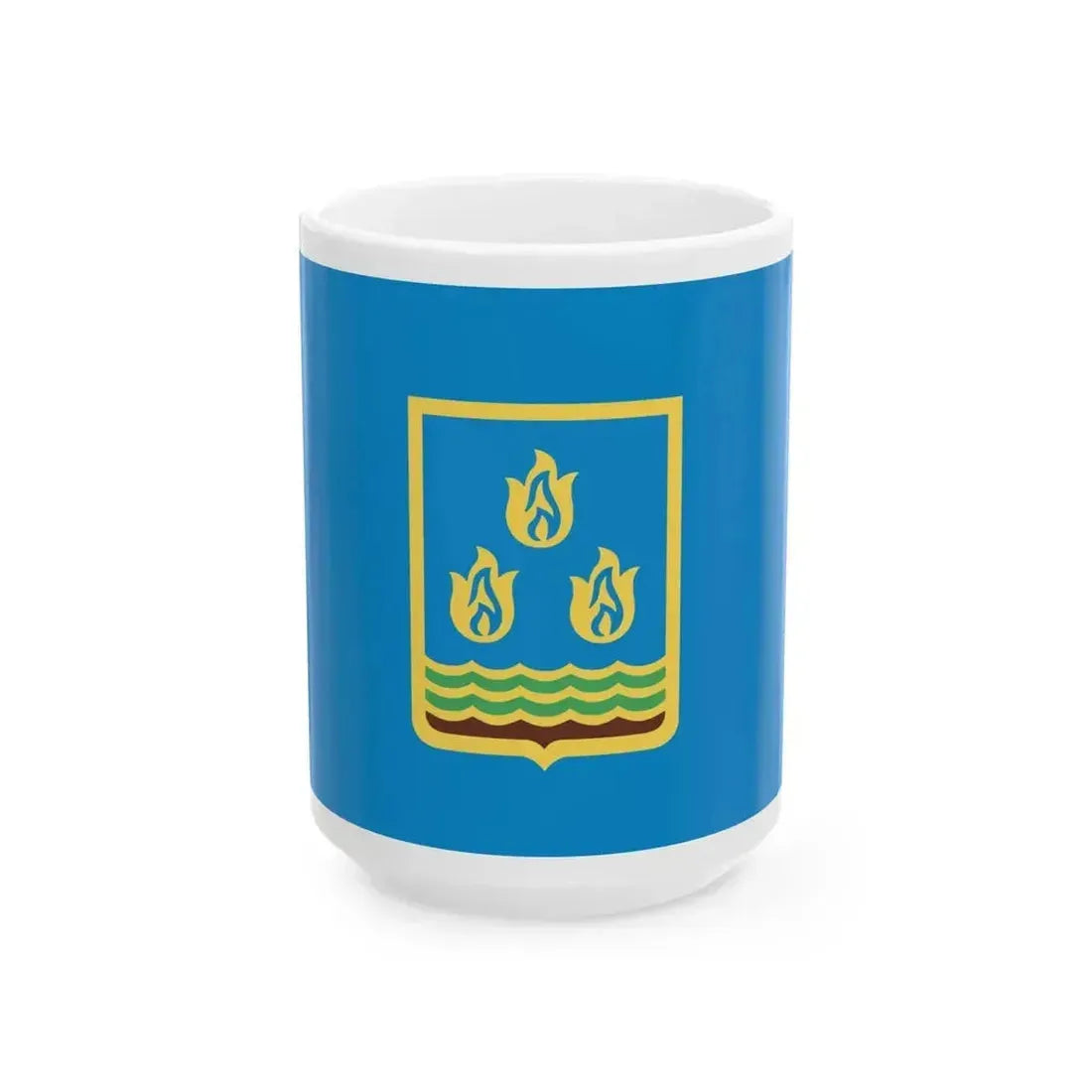 Flag of Baku Azerbaijan (Azerbaijan) White Coffee Mug 15oz - Go Mug Yourself