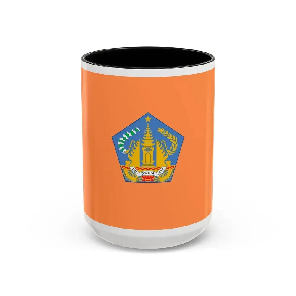 Flag of Bali Indonesia - Accent Coffee Mug 15oz Black - Go Mug Yourself
