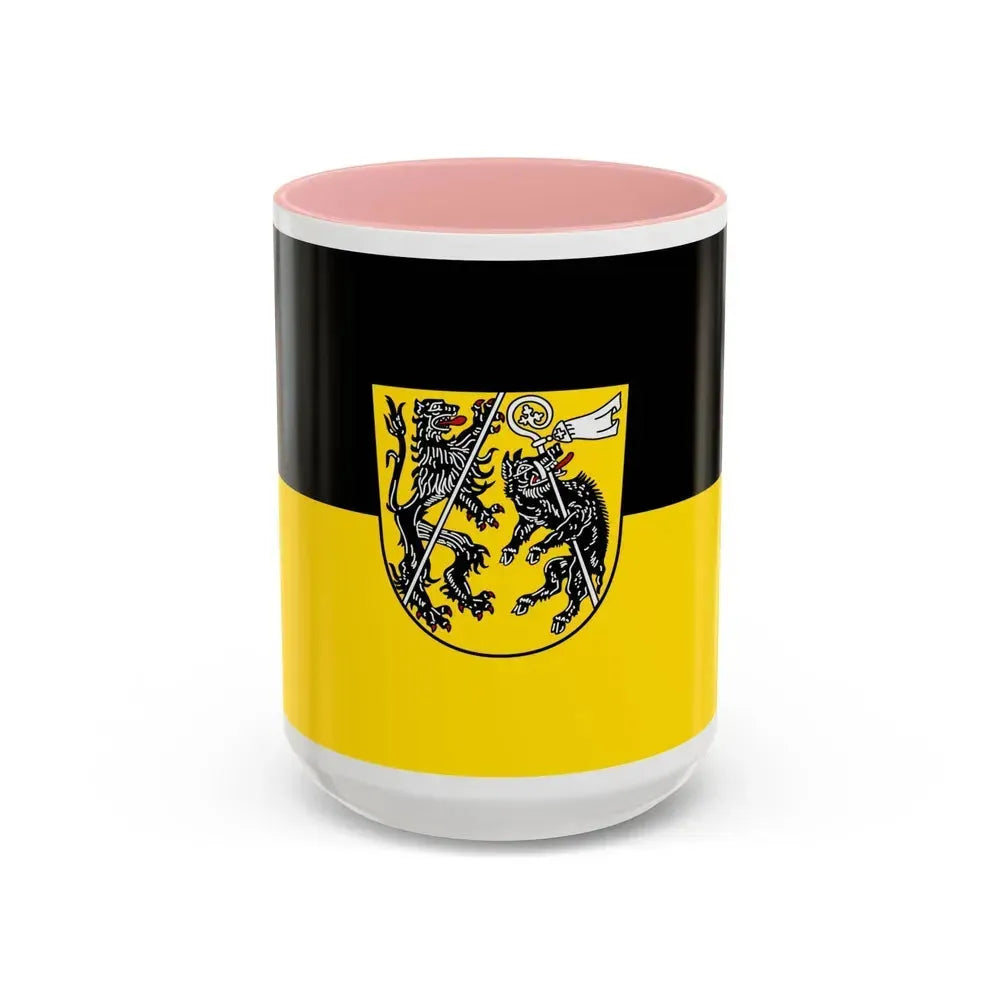 Flag of Bamberg Germany - Accent Coffee Mug 15oz Pink - Go Mug Yourself