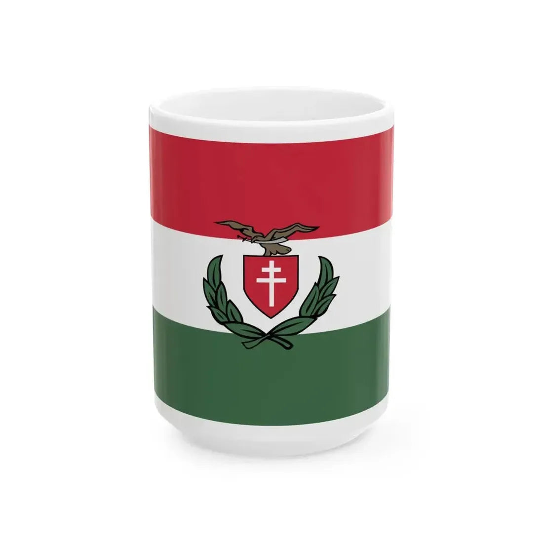 Flag of Banate of Leitha (Austria) White Coffee Mug 15oz - Go Mug Yourself