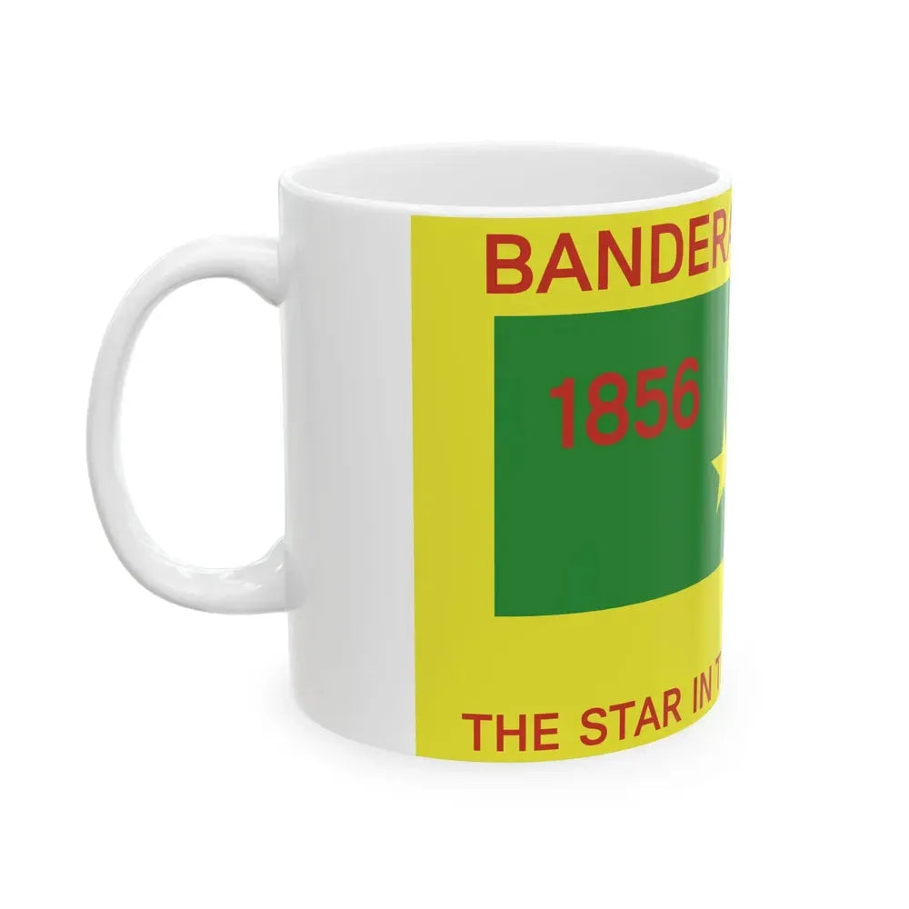 Flag of Bandera County Texas (United States) White Coffee Mug - Go Mug Yourself