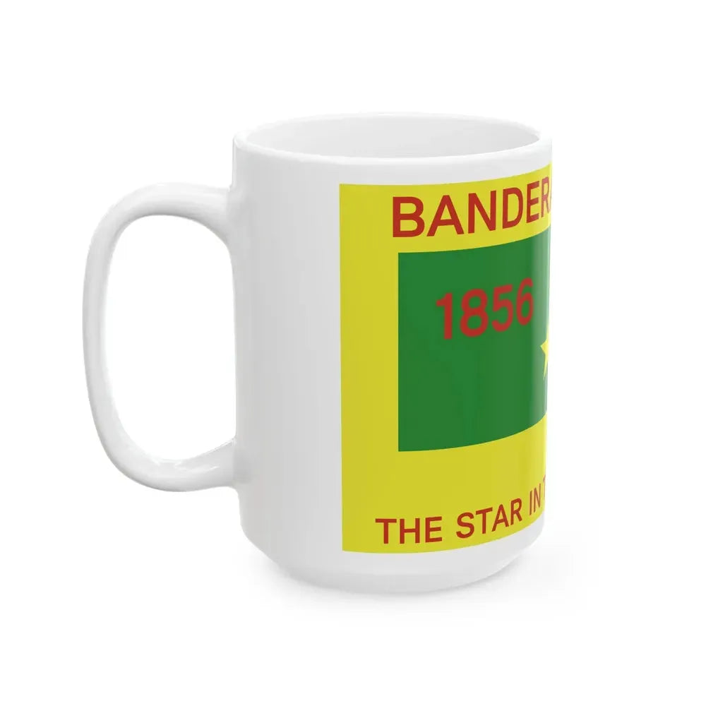 Flag of Bandera County Texas (United States) White Coffee Mug - Go Mug Yourself