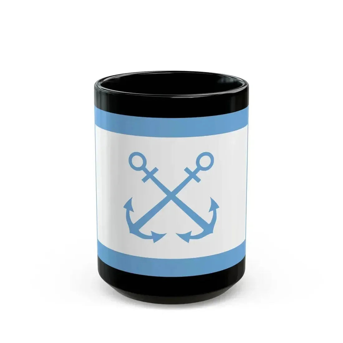 Flag of Bandera de Prefectura Naval Argentina - Black Coffee Mug 15oz - Go Mug Yourself