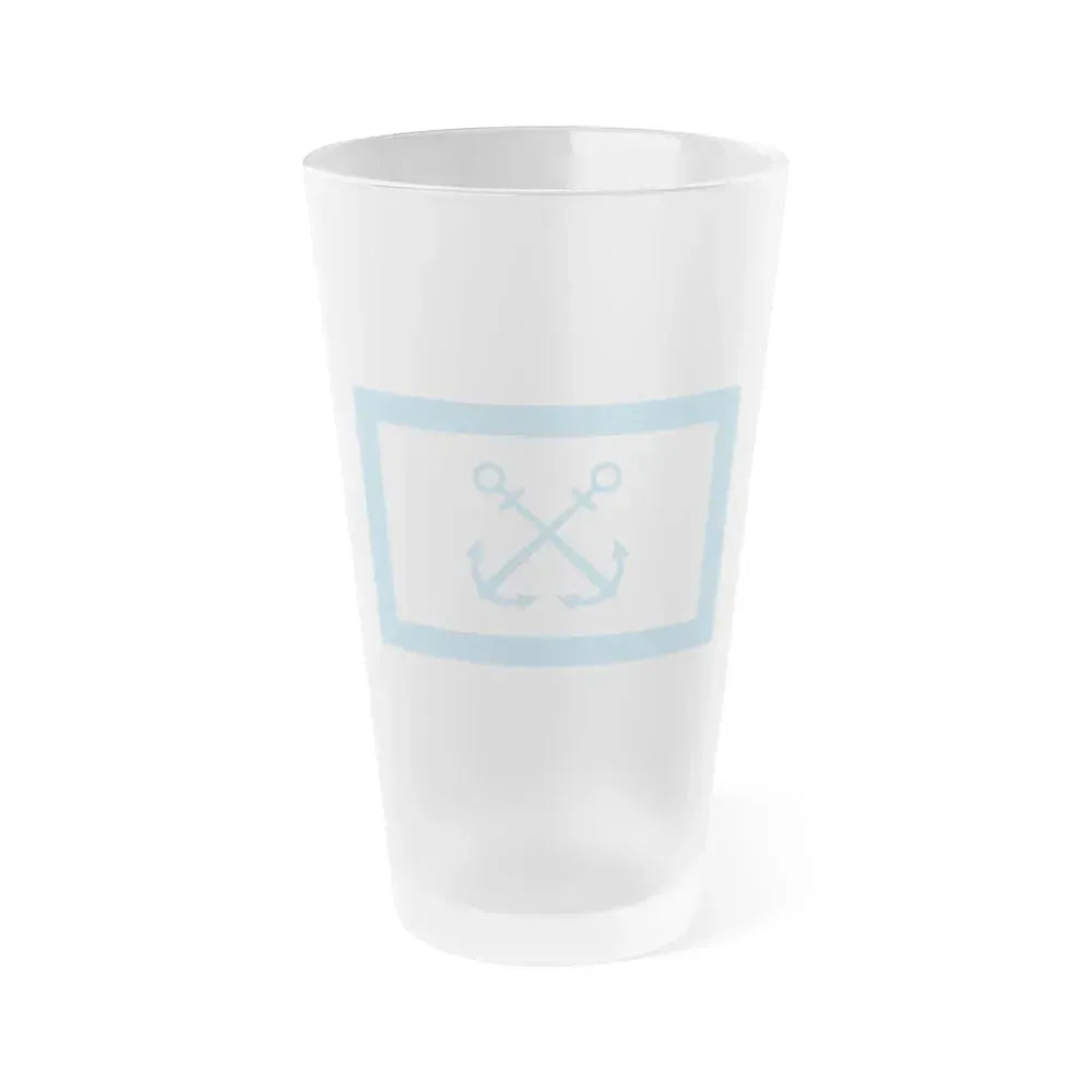 Flag of Bandera de Prefectura Naval Argentina - Frosted Pint Glass 16oz 16oz Frosted - Go Mug Yourself