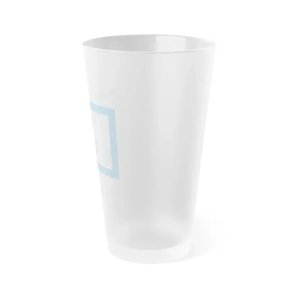 Flag of Bandera de Prefectura Naval Argentina - Frosted Pint Glass 16oz - Go Mug Yourself
