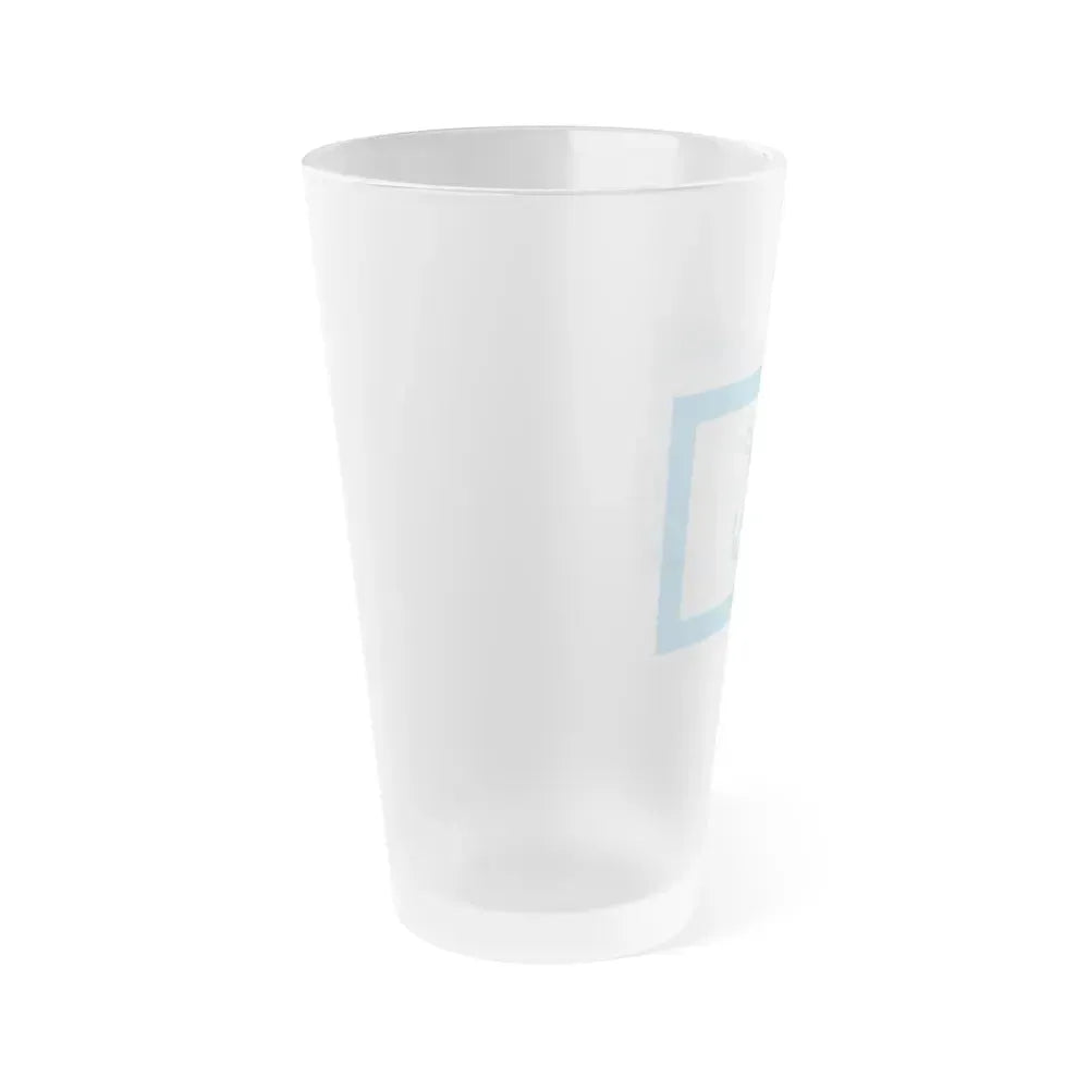Flag of Bandera de Prefectura Naval Argentina - Frosted Pint Glass 16oz - Go Mug Yourself