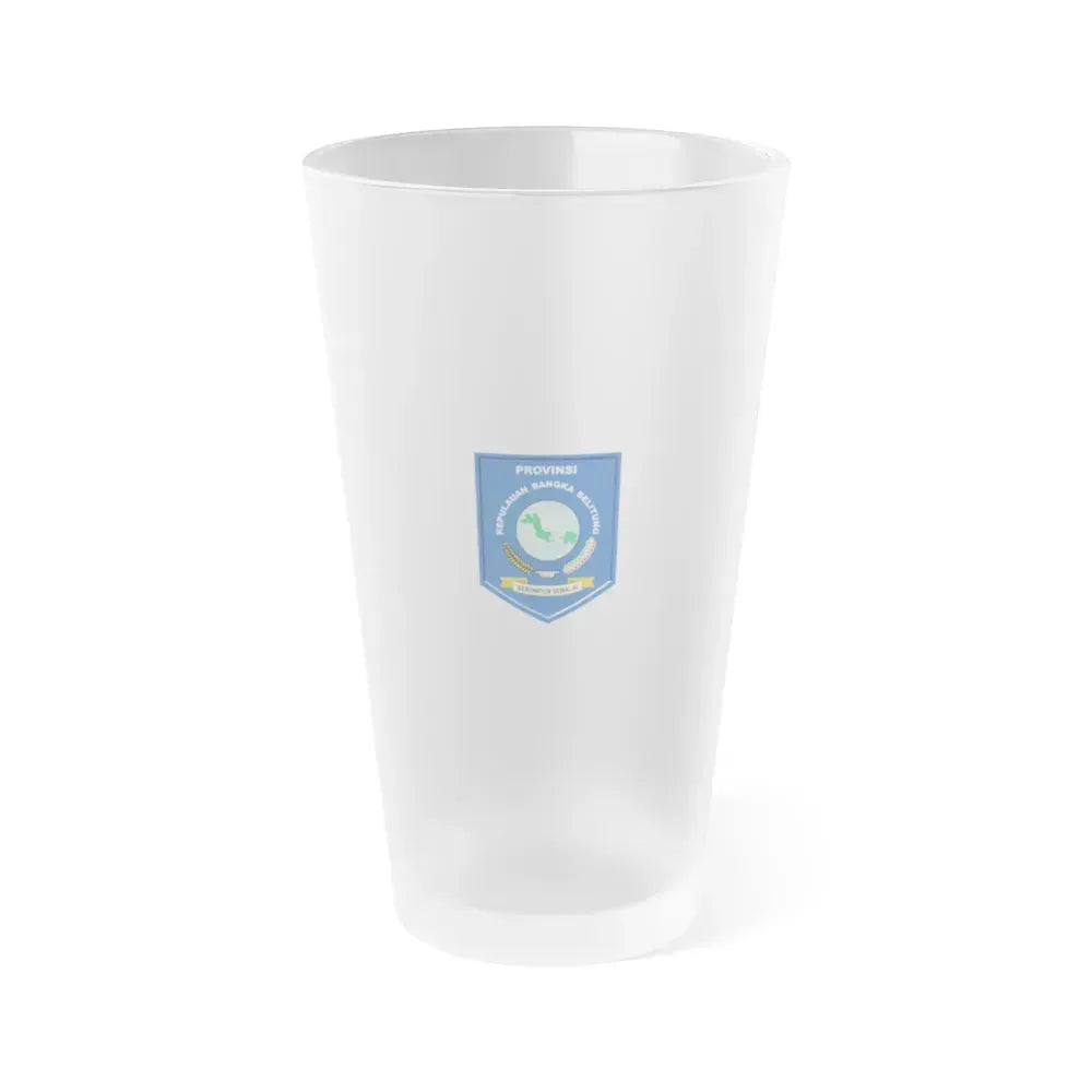 Flag of Bangka Belitung Indonesia - Frosted Pint Glass 16oz 16oz Frosted - Go Mug Yourself