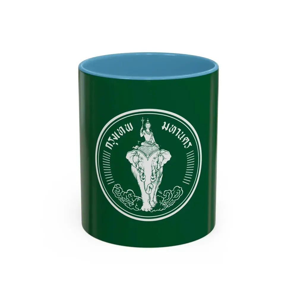 Flag of Bangkok Thailand - Accent Coffee Mug 11oz Light Blue - Go Mug Yourself