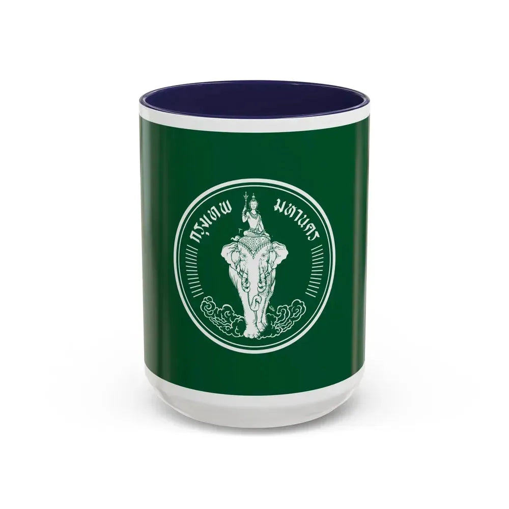 Flag of Bangkok Thailand - Accent Coffee Mug 15oz Navy - Go Mug Yourself