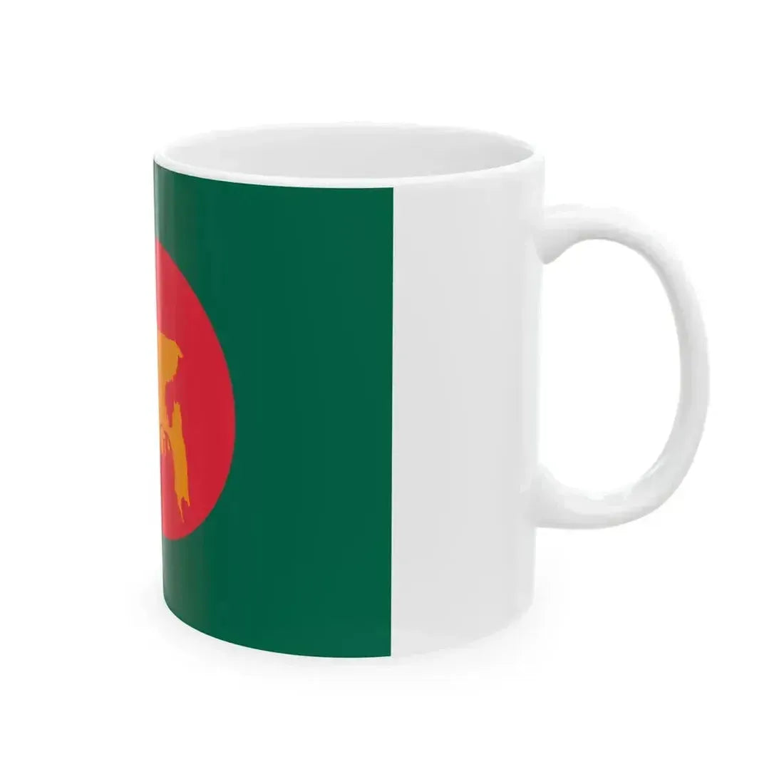 Flag of Bangladesh 1971 reverse 3-2 (Bangladesh) White Coffee Mug - Go Mug Yourself