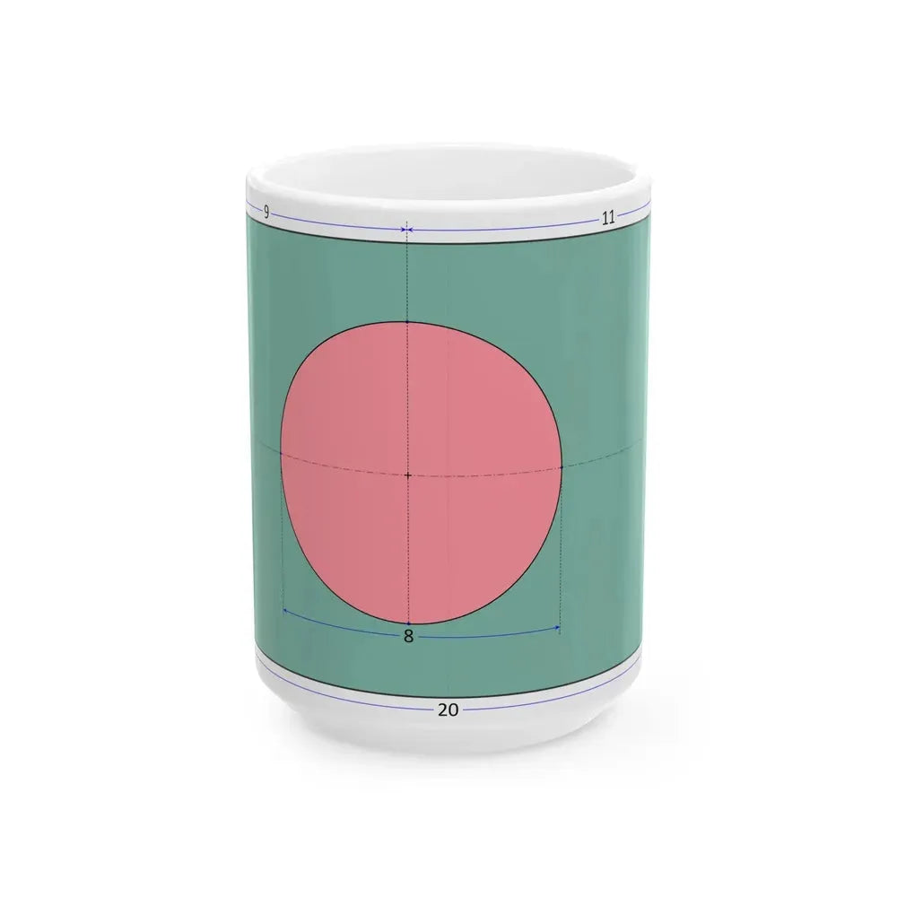 Flag of Bangladesh construction sheet (Bangladesh) White Coffee Mug 15oz - Go Mug Yourself