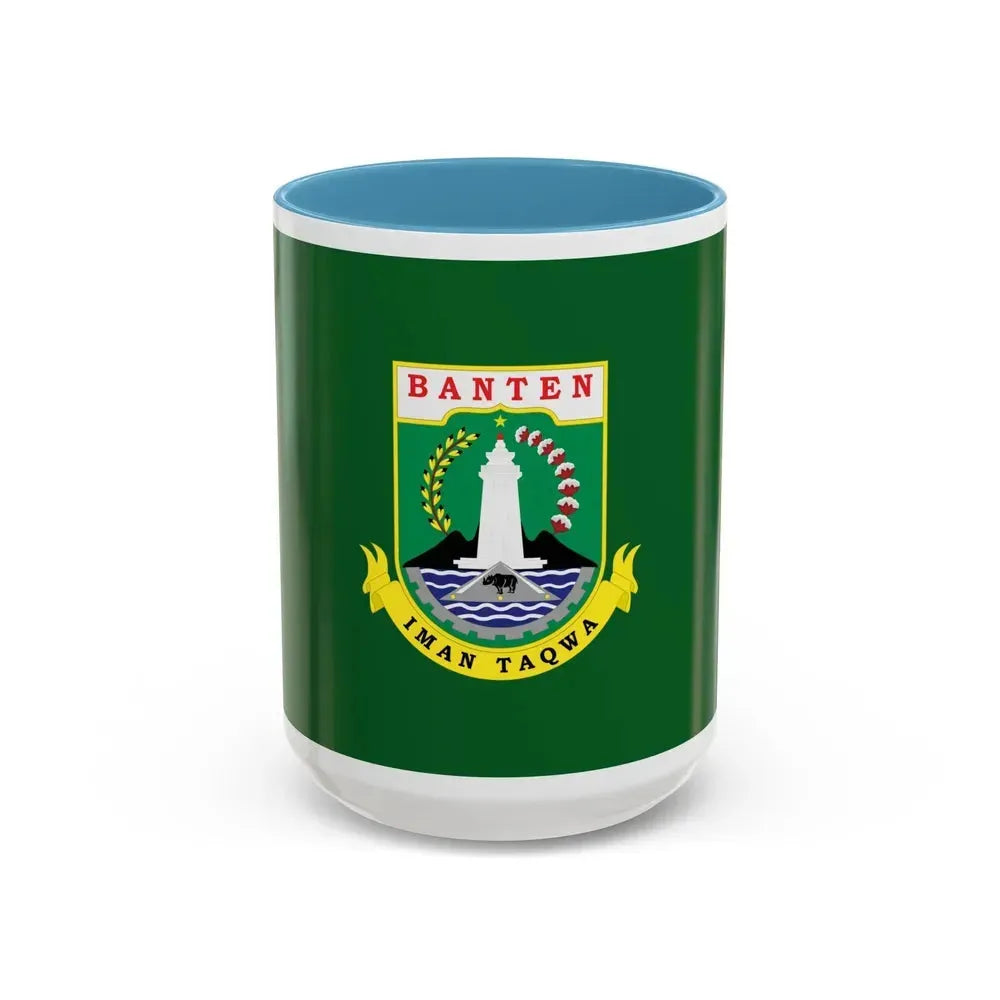 Flag of Banten Indonesia - Accent Coffee Mug 15oz Light Blue - Go Mug Yourself