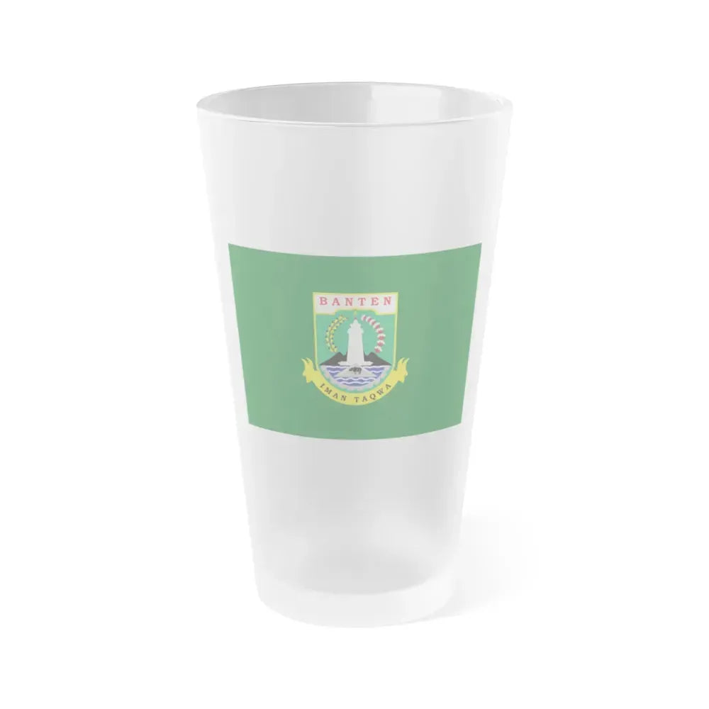 Flag of Banten Indonesia - Frosted Pint Glass 16oz 16oz Frosted - Go Mug Yourself
