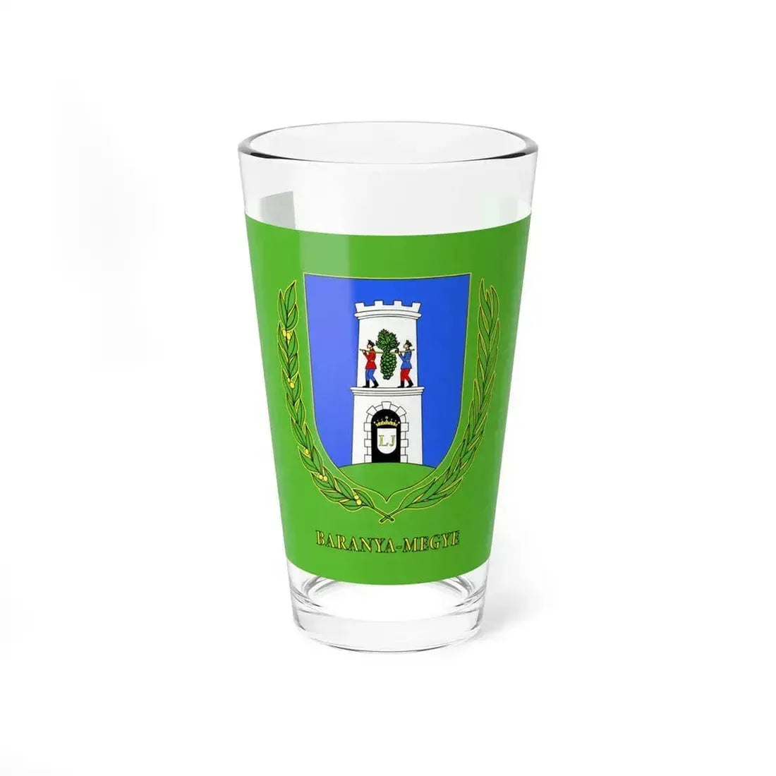 Flag of Baranya County Hungary - Pint Glass 16oz 16oz - Go Mug Yourself
