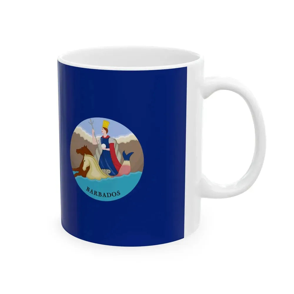 Flag of Barbados 1870-1966 (Barbados) White Coffee Mug - Go Mug Yourself