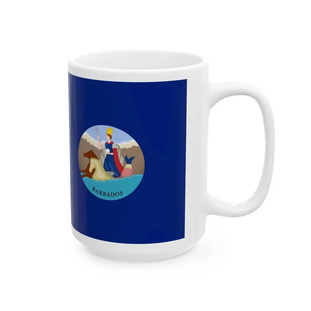 Flag of Barbados 1870-1966 (Barbados) White Coffee Mug - Go Mug Yourself