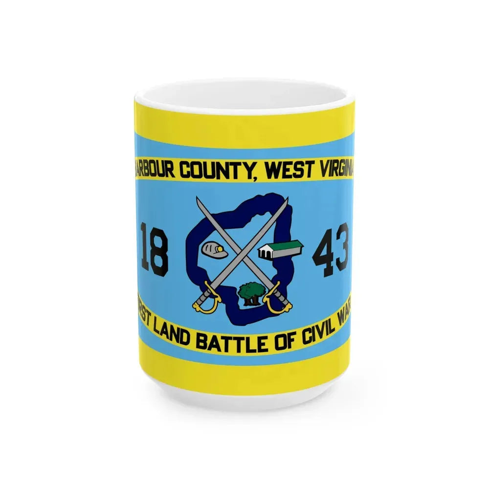 Flag of Barbour County West Virginia (United States) White Coffee Mug 15oz - Go Mug Yourself