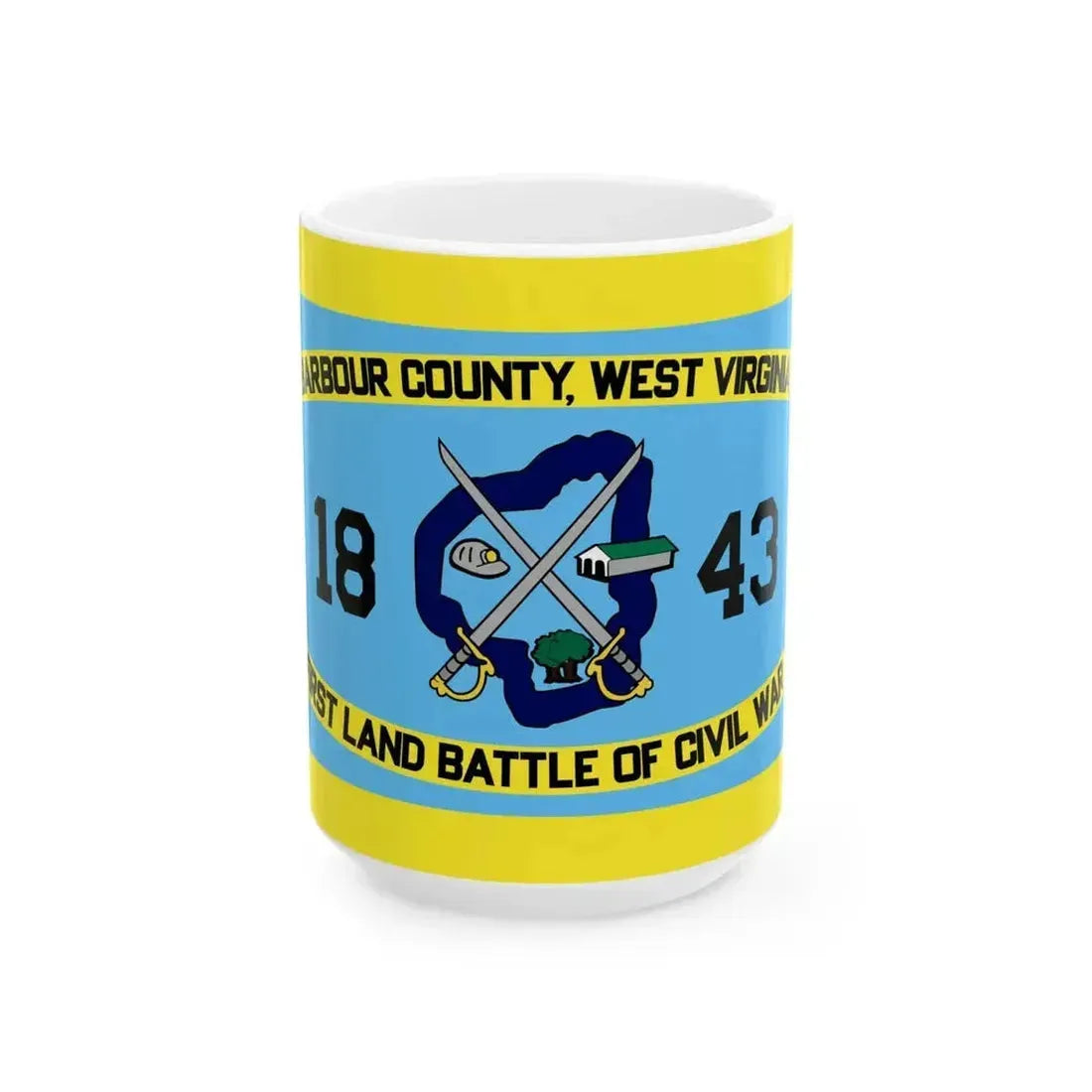 Flag of Barbour County West Virginia (United States) White Coffee Mug 15oz - Go Mug Yourself