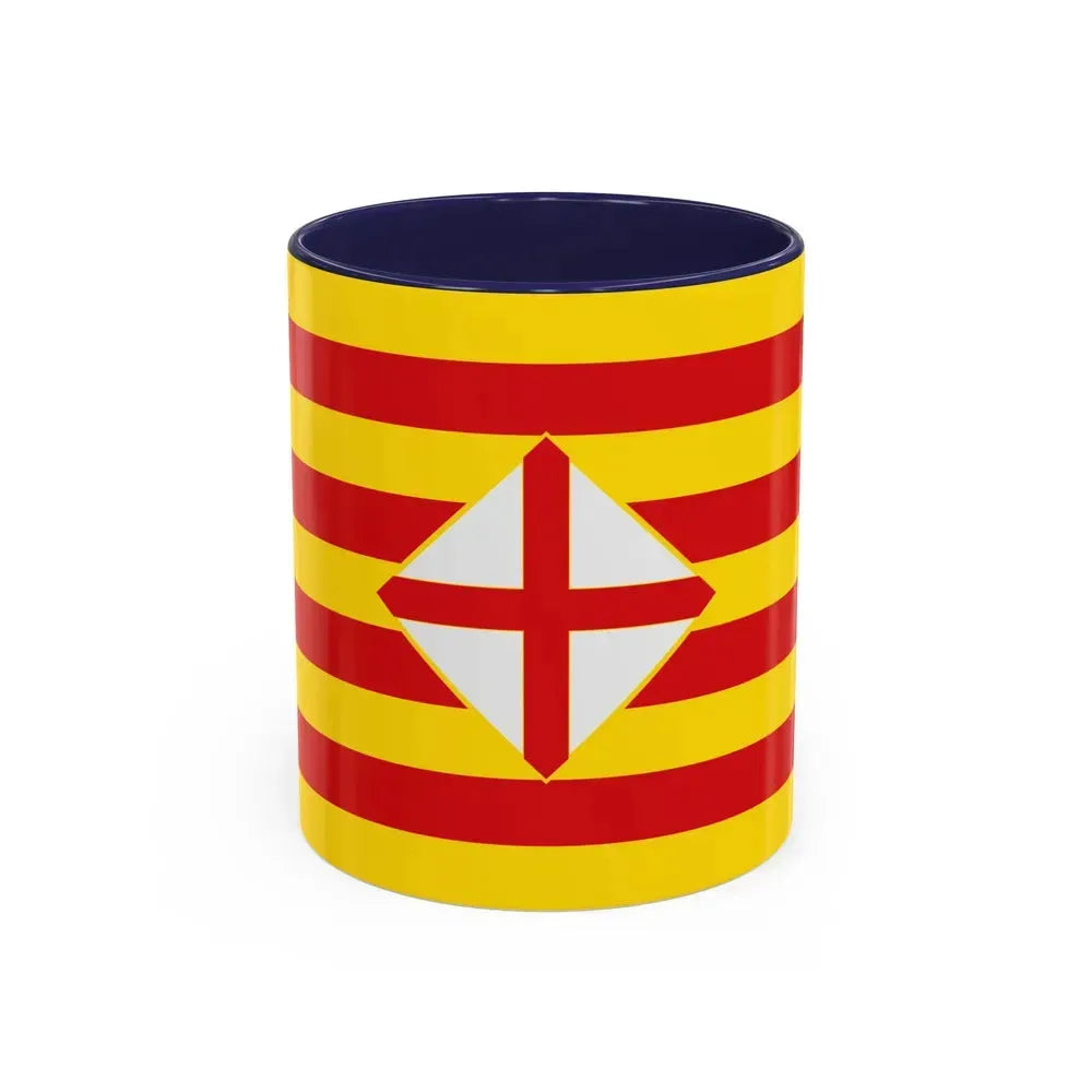Flag of Barcelona - Accent Coffee Mug 11oz Navy - Go Mug Yourself