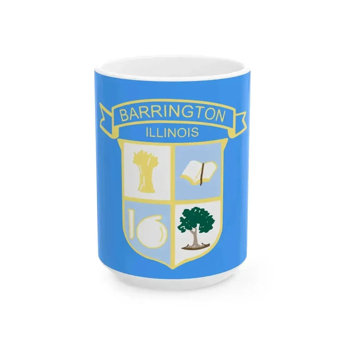Flag of Barrington Illinois (United States) White Coffee Mug 15oz - Go Mug Yourself