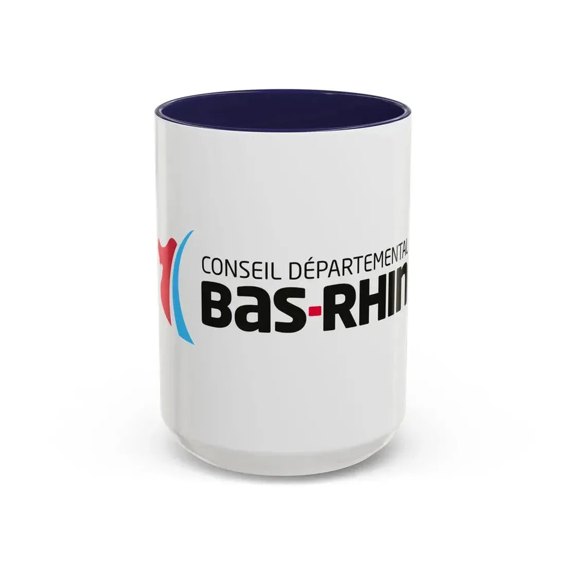 Flag of Bas Rhin France - Accent Coffee Mug 15oz Navy - Go Mug Yourself