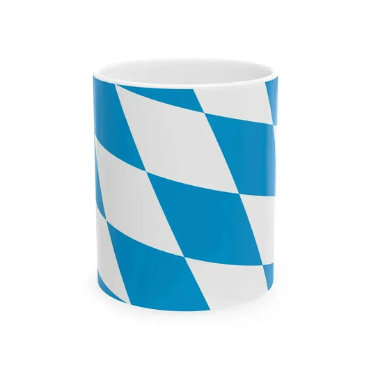 Flag of Bavaria lozengy variant Germany - White Coffee Mug 11oz - Go Mug Yourself