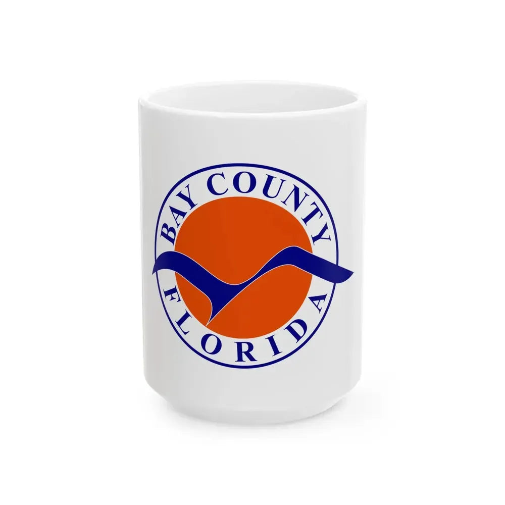 Flag of Bay County Florida (United States) White Coffee Mug 15oz - Go Mug Yourself