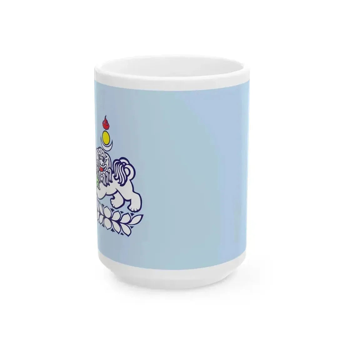 Flag of Bayanzurkh district Ulaanbaatar (Mongolia) White Coffee Mug 15oz - Go Mug Yourself