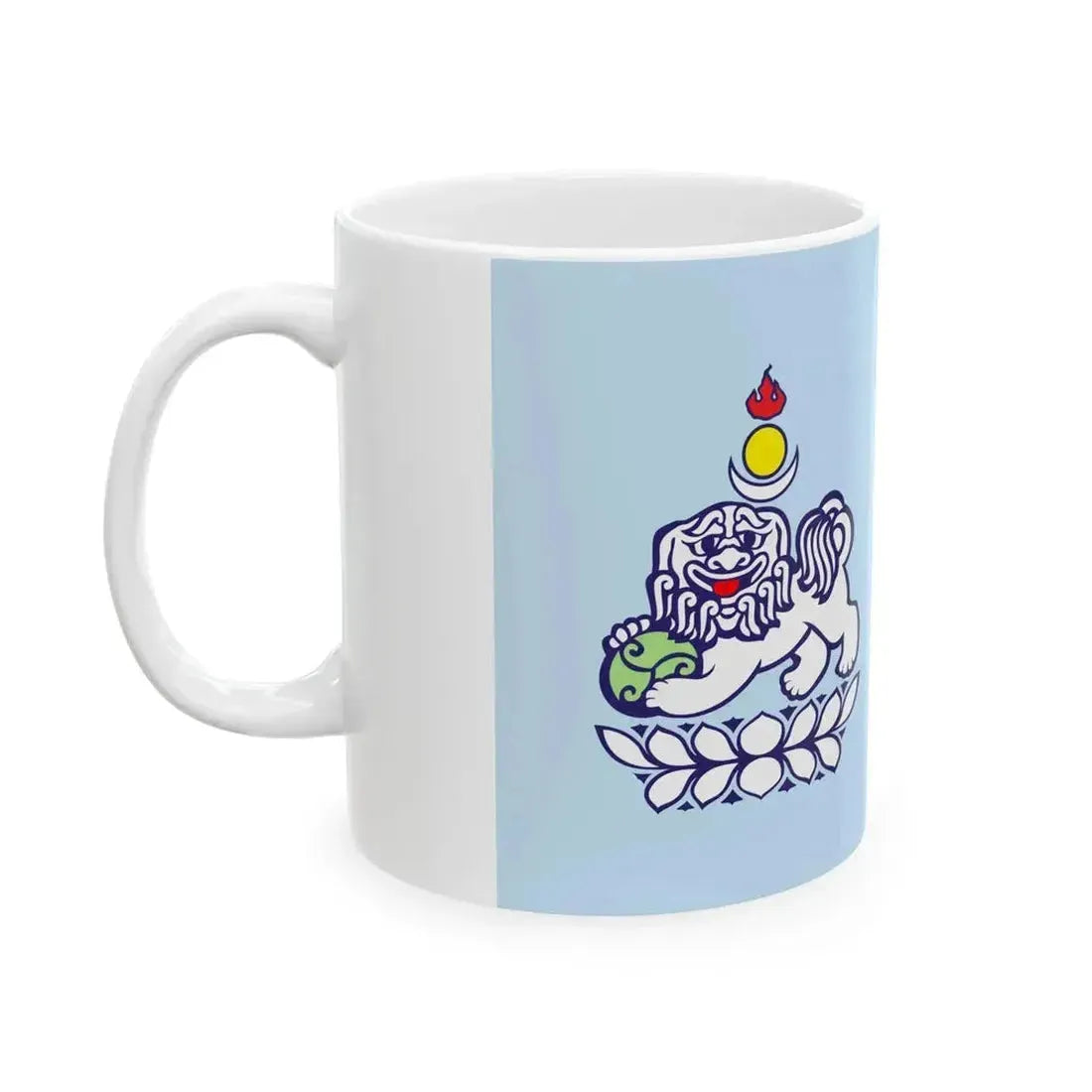 Flag of Bayanzurkh district Ulaanbaatar (Mongolia) White Coffee Mug - Go Mug Yourself