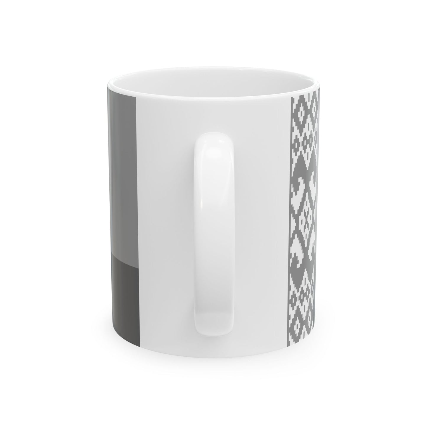 Flag of Belarus black and white variant 1 (Belarus) White Coffee Mug-Go Mug Yourself