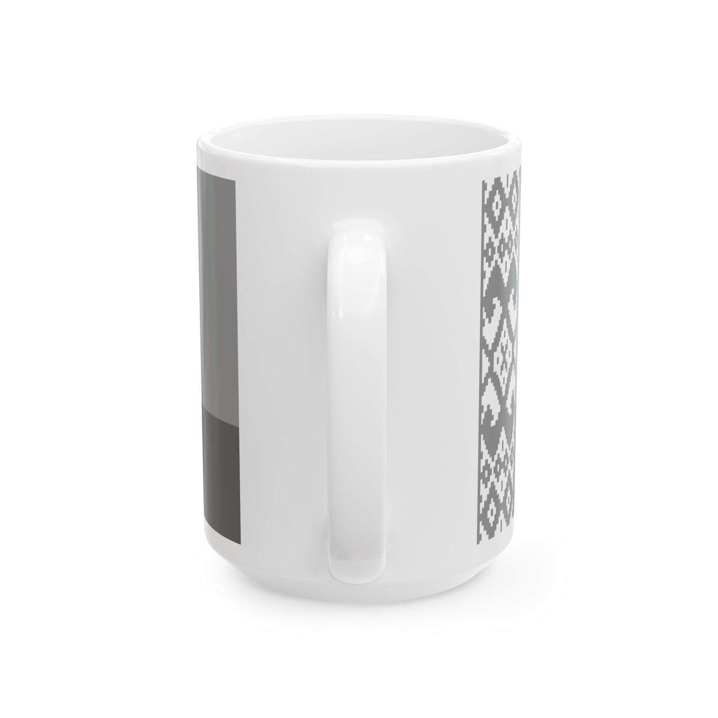 Flag of Belarus black and white variant 1 (Belarus) White Coffee Mug-Go Mug Yourself