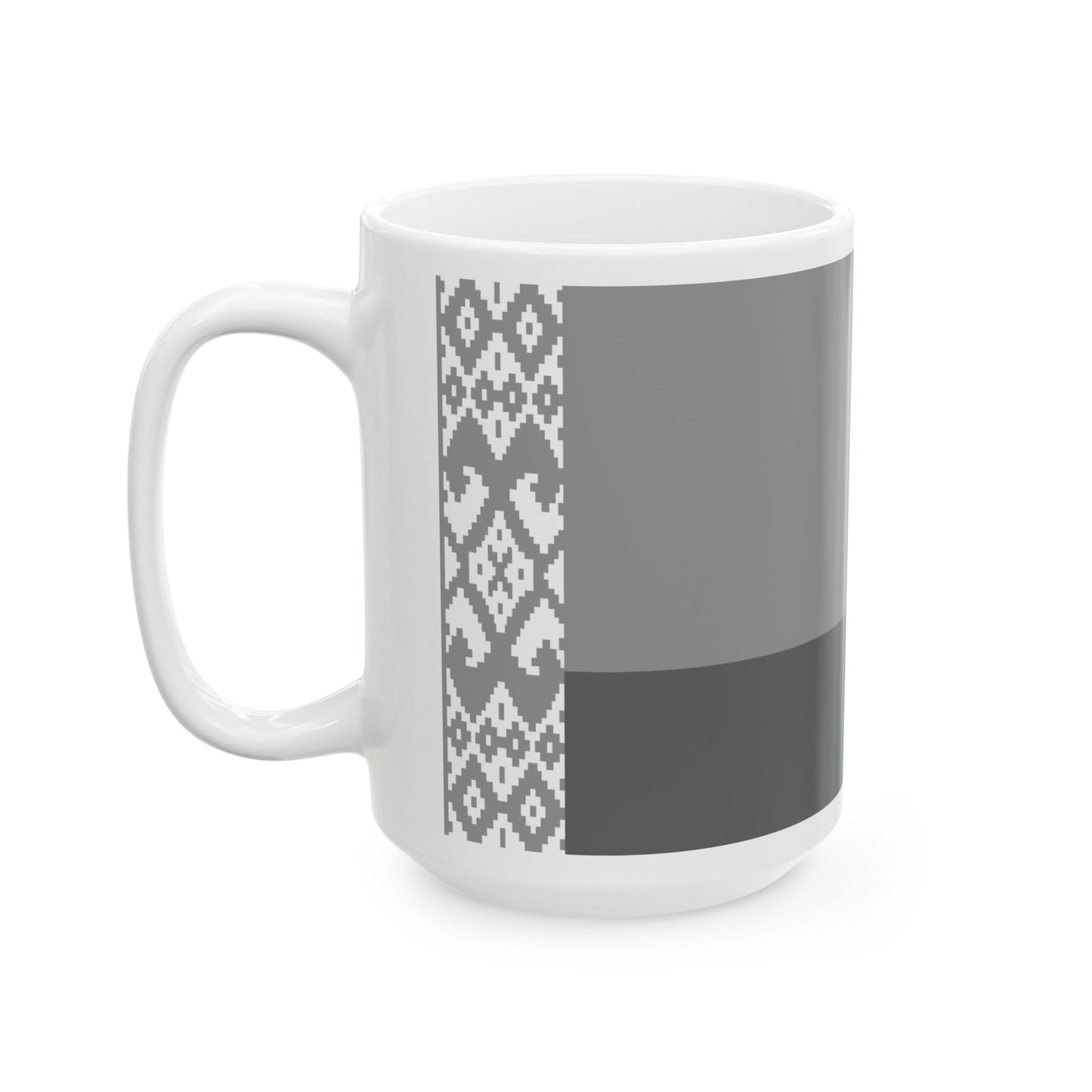 Flag of Belarus black and white variant 1 (Belarus) White Coffee Mug-Go Mug Yourself