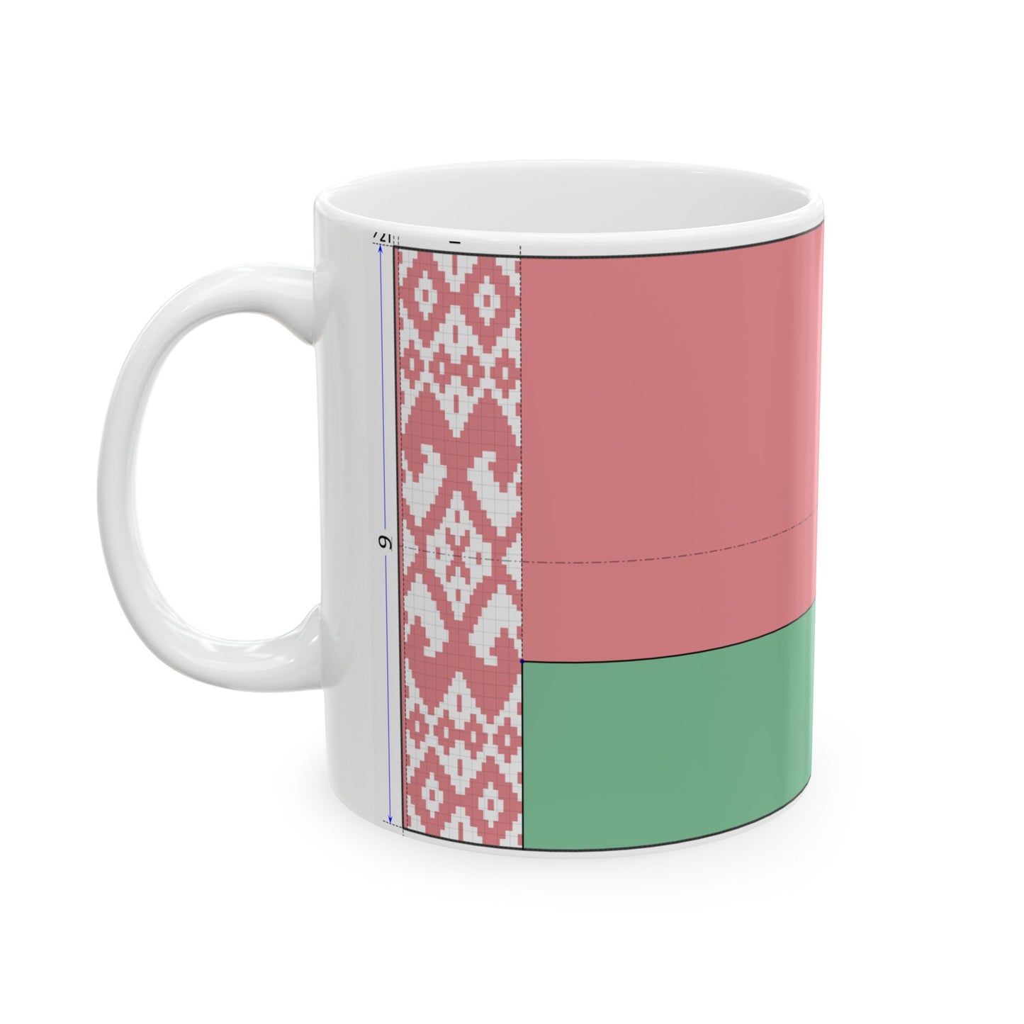 Flag of Belarus construction sheet (Belarus) White Coffee Mug-Go Mug Yourself