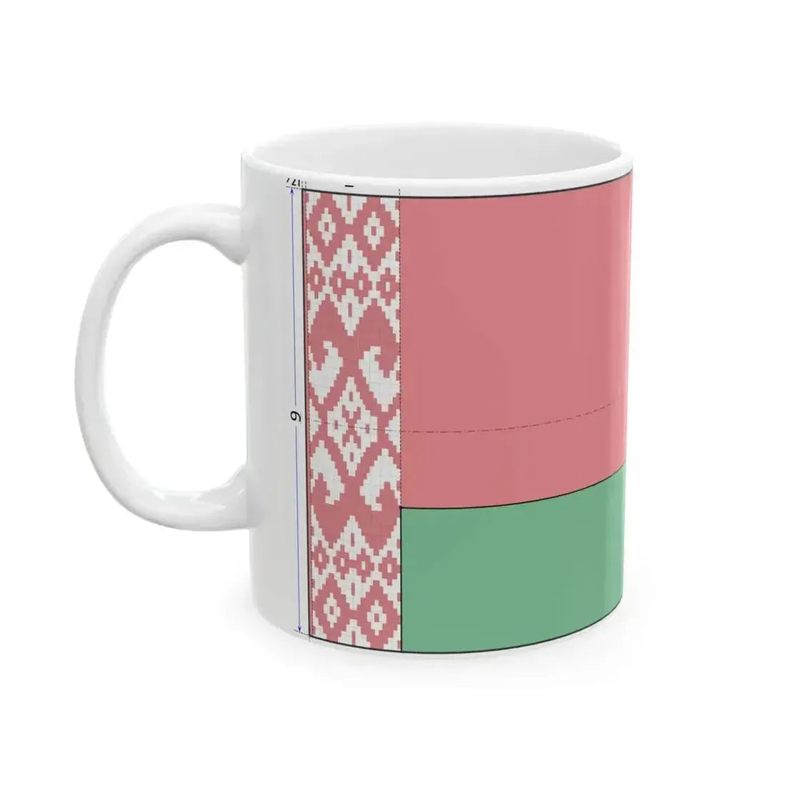 Flag of Belarus construction sheet (Belarus) White Coffee Mug - Go Mug Yourself