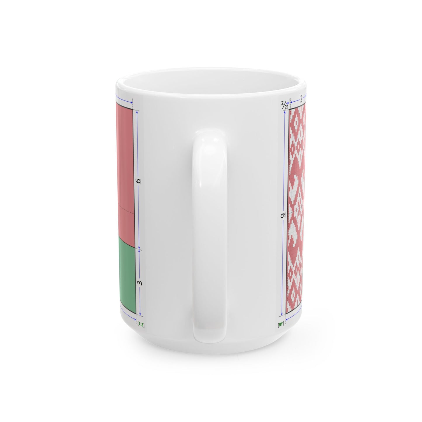 Flag of Belarus construction sheet (Belarus) White Coffee Mug-Go Mug Yourself