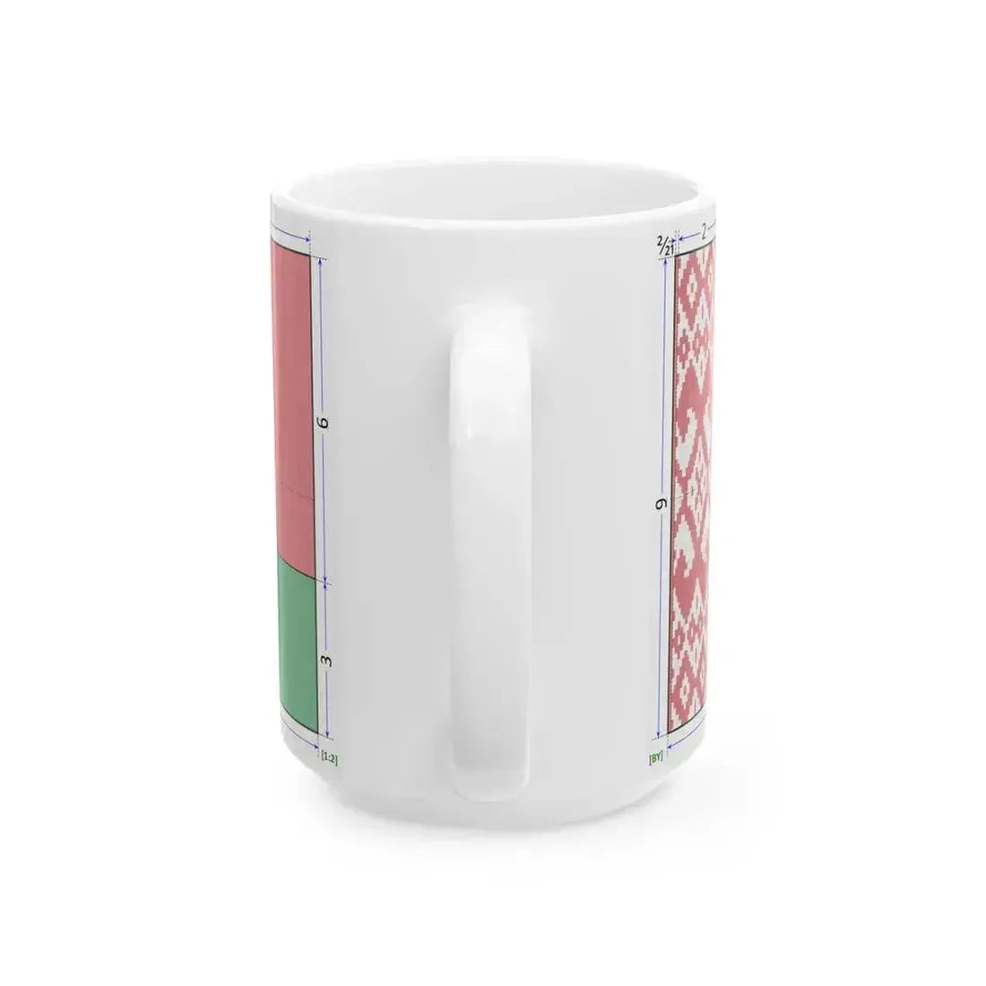 Flag of Belarus construction sheet (Belarus) White Coffee Mug - Go Mug Yourself