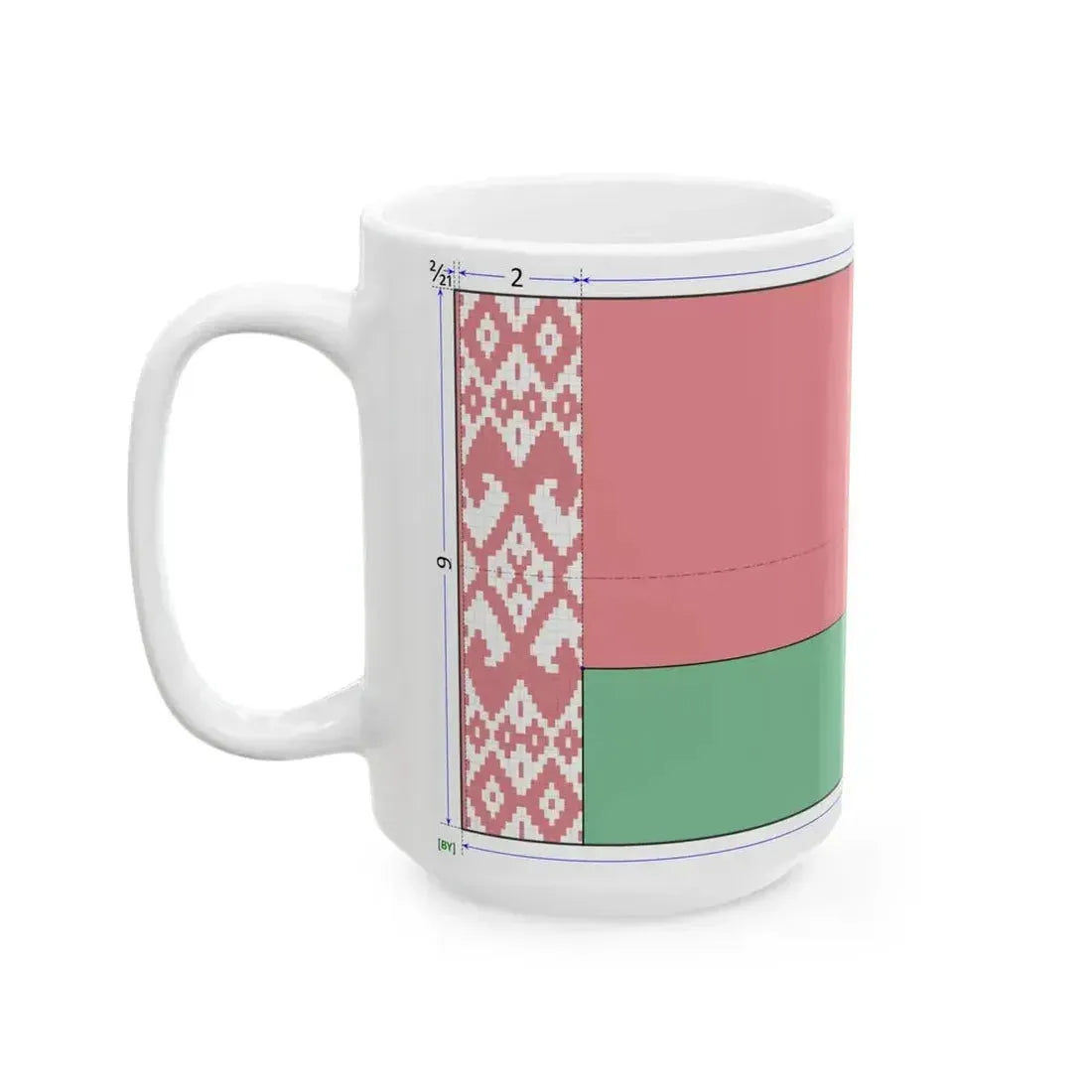 Flag of Belarus construction sheet (Belarus) White Coffee Mug - Go Mug Yourself