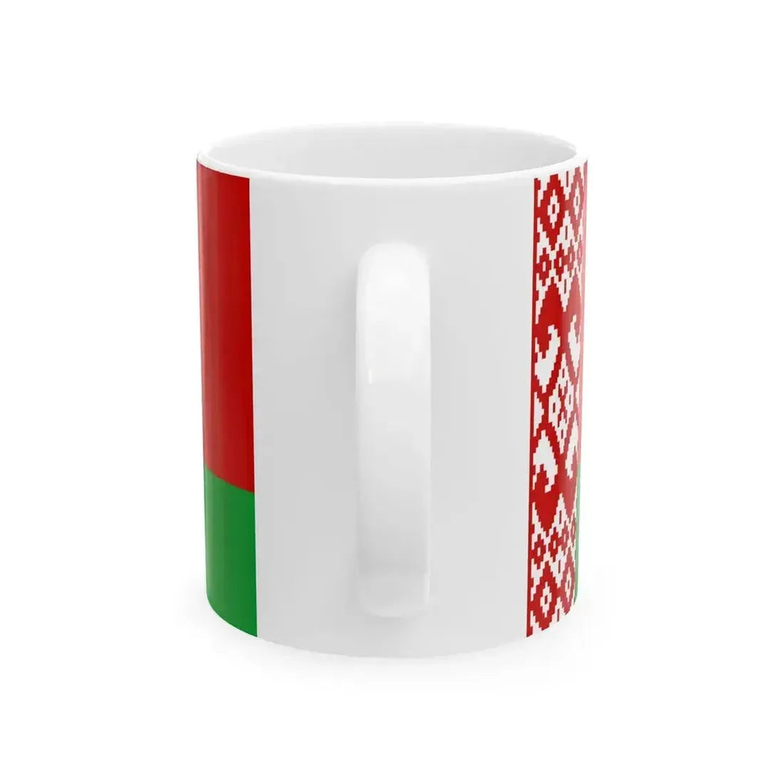 Flag of Belarus darker colors (Belarus) White Coffee Mug - Go Mug Yourself