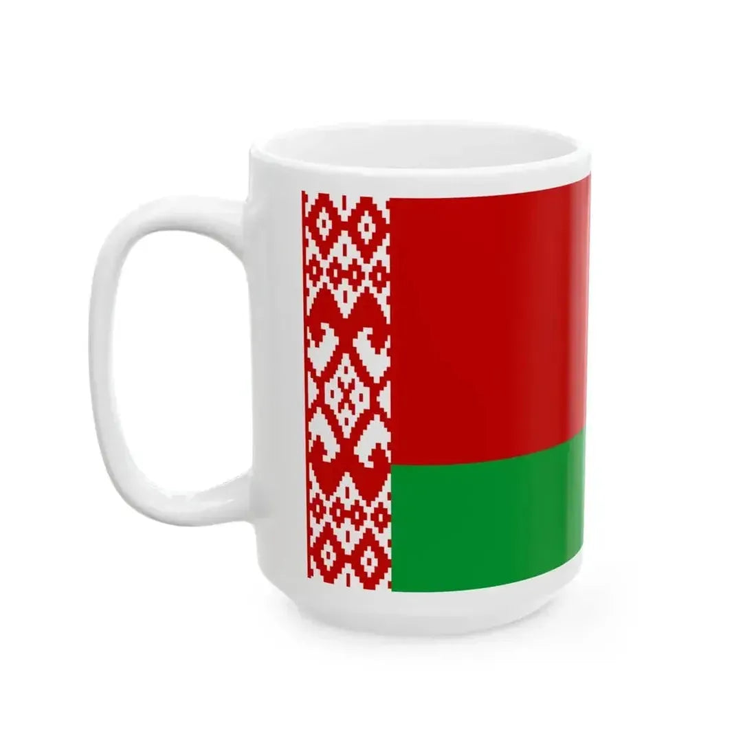 Flag of Belarus darker colors (Belarus) White Coffee Mug - Go Mug Yourself