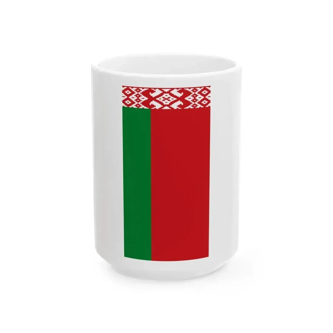 Flag of Belarus vertical (Belarus) White Coffee Mug 15oz - Go Mug Yourself