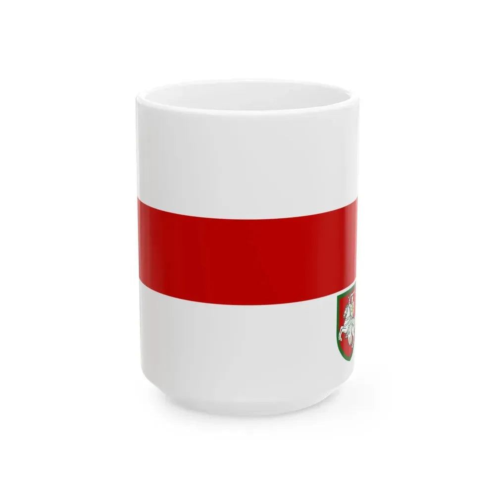 Flag of Belarusian Customs Office (Belarus) White Coffee Mug 15oz - Go Mug Yourself