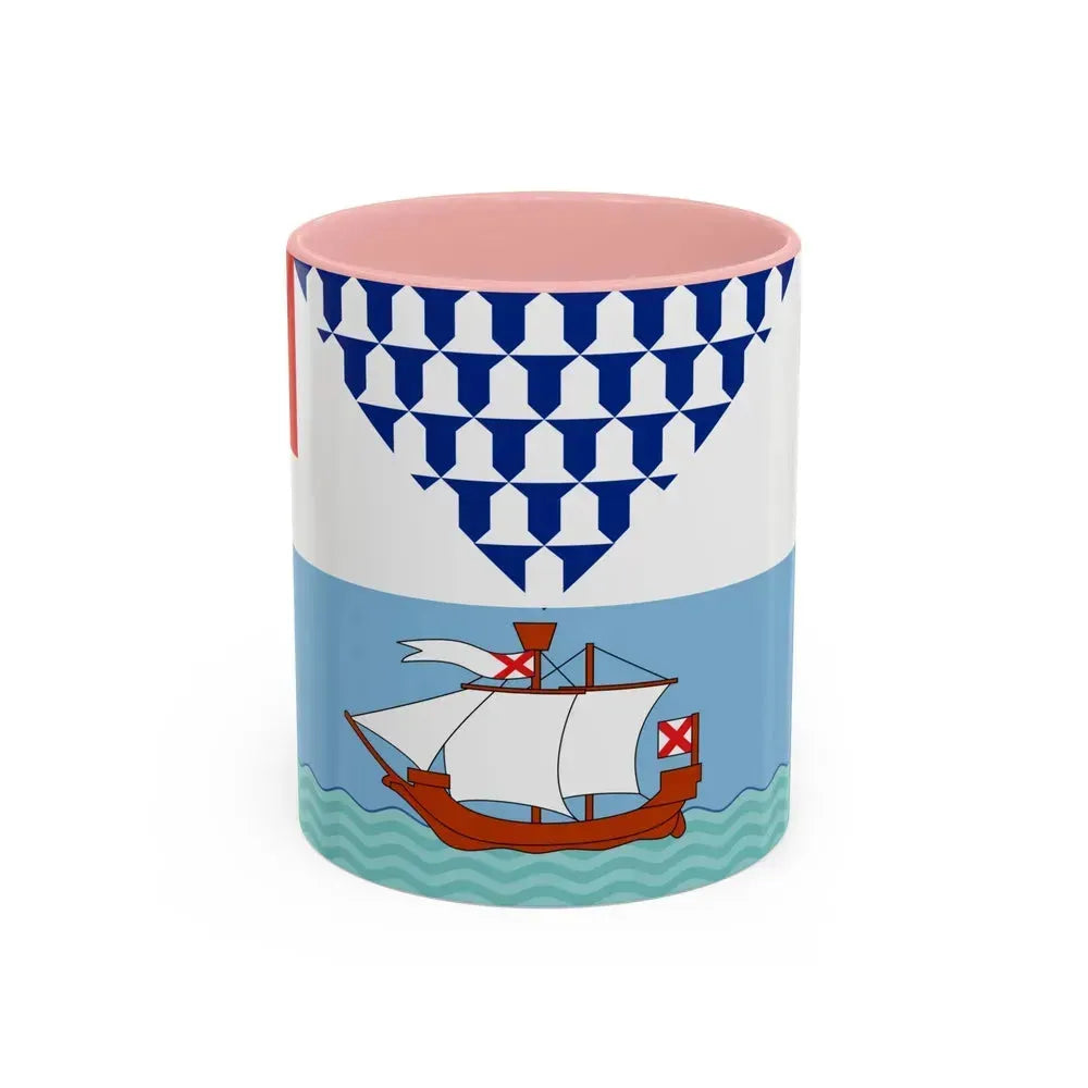 Flag of Belfast Ireland - Accent Coffee Mug 11oz Pink - Go Mug Yourself