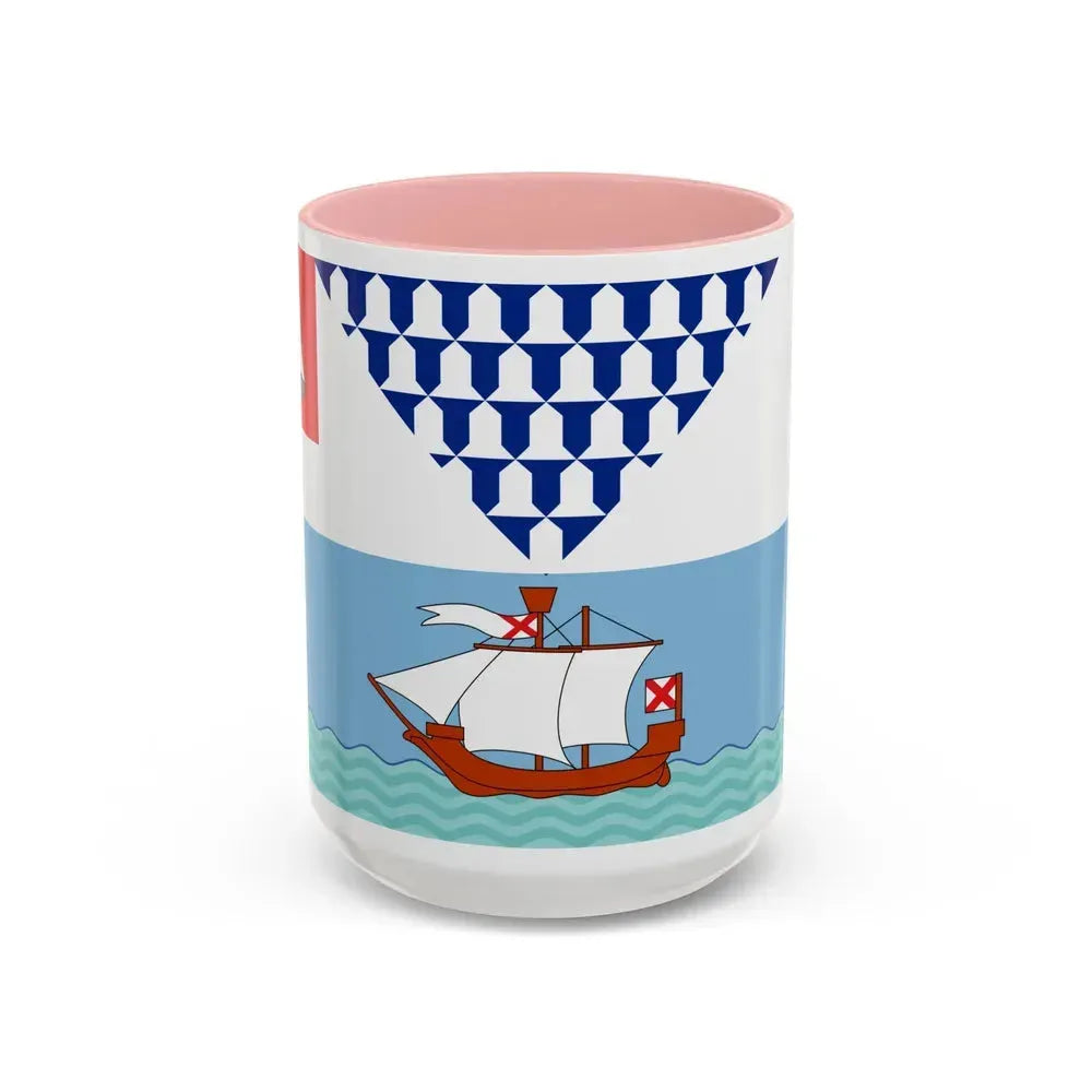 Flag of Belfast Ireland - Accent Coffee Mug 15oz Pink - Go Mug Yourself
