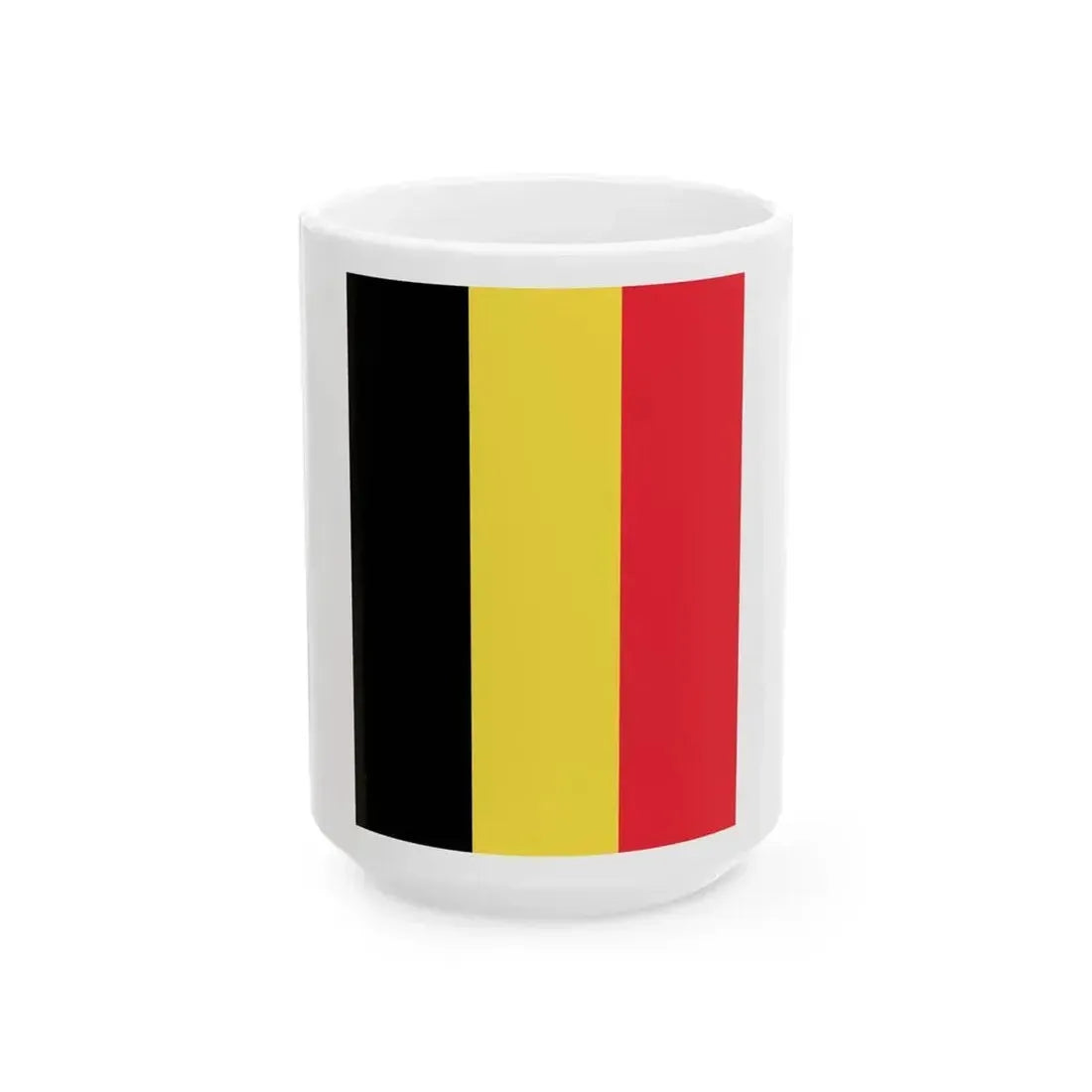 Flag of Belgium at the Royal palaces (Belgium) White Coffee Mug 15oz - Go Mug Yourself