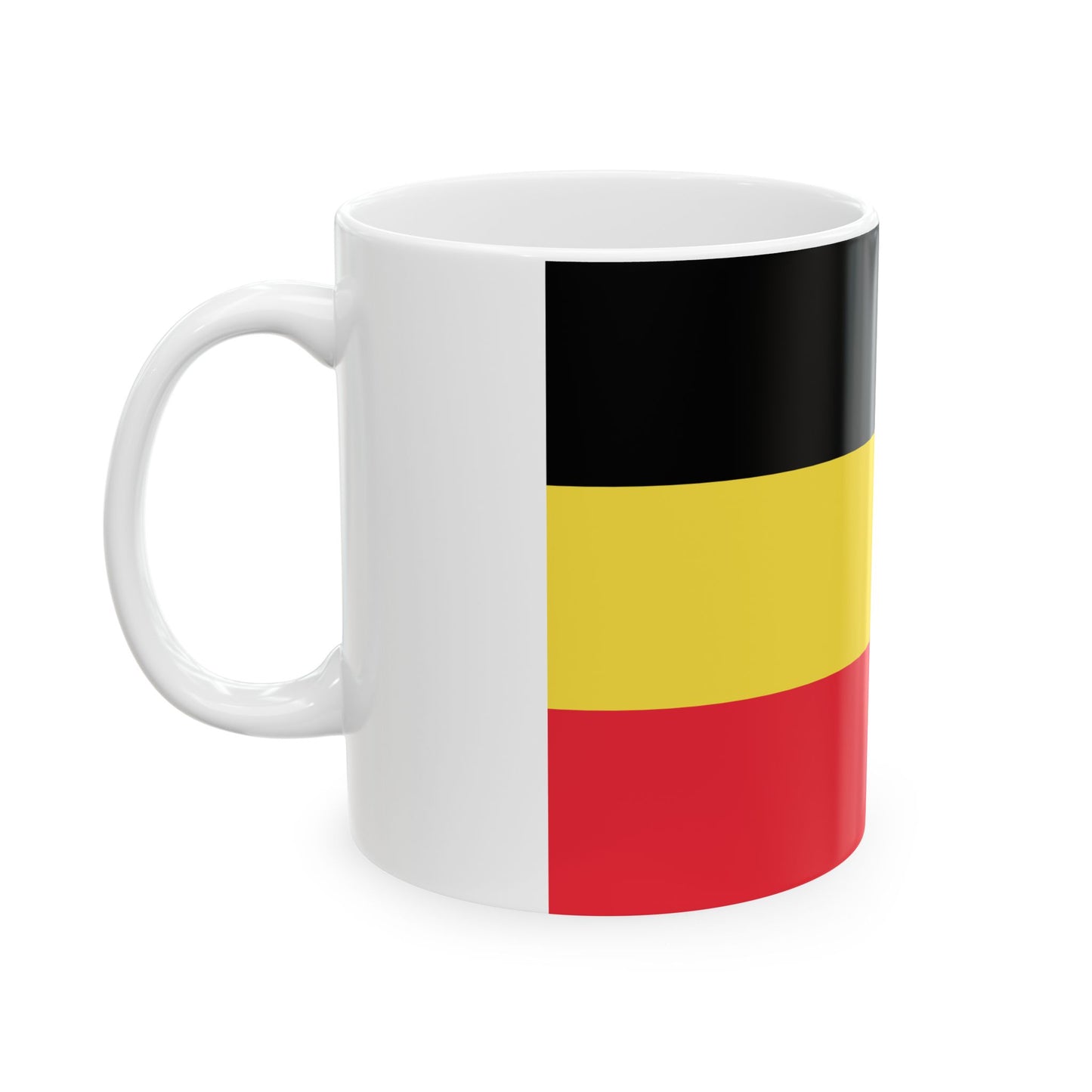 Flag of Belgium horizontal (Belgium) White Coffee Mug-Go Mug Yourself
