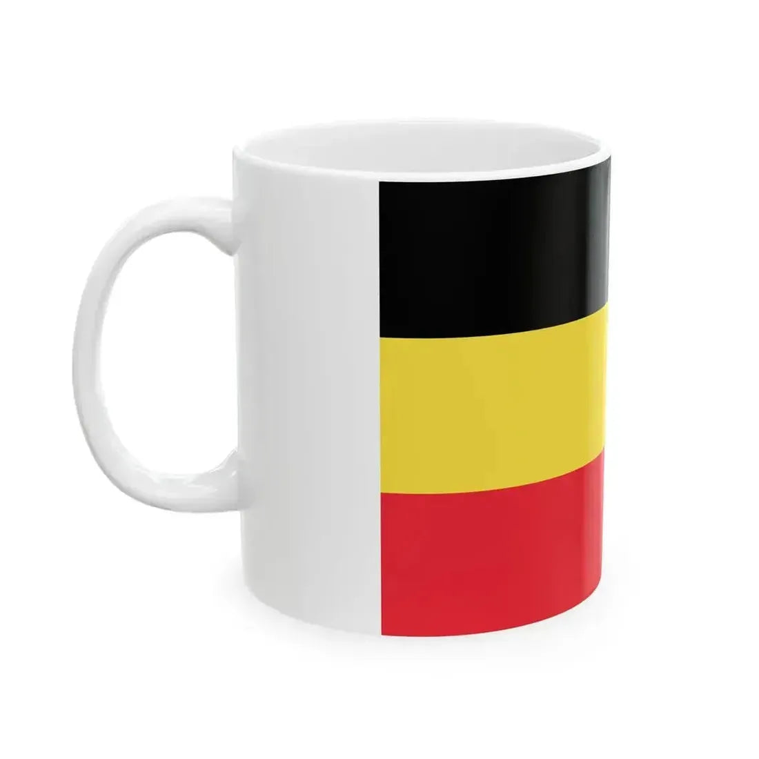 Flag of Belgium horizontal (Belgium) White Coffee Mug - Go Mug Yourself