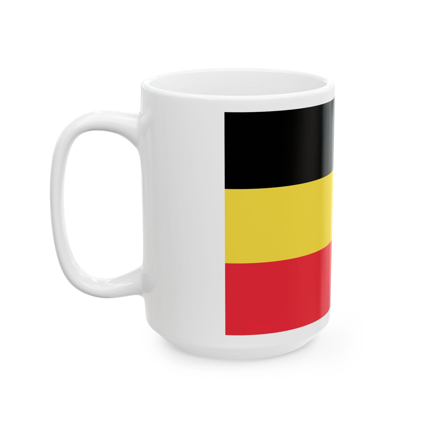 Flag of Belgium horizontal (Belgium) White Coffee Mug-Go Mug Yourself