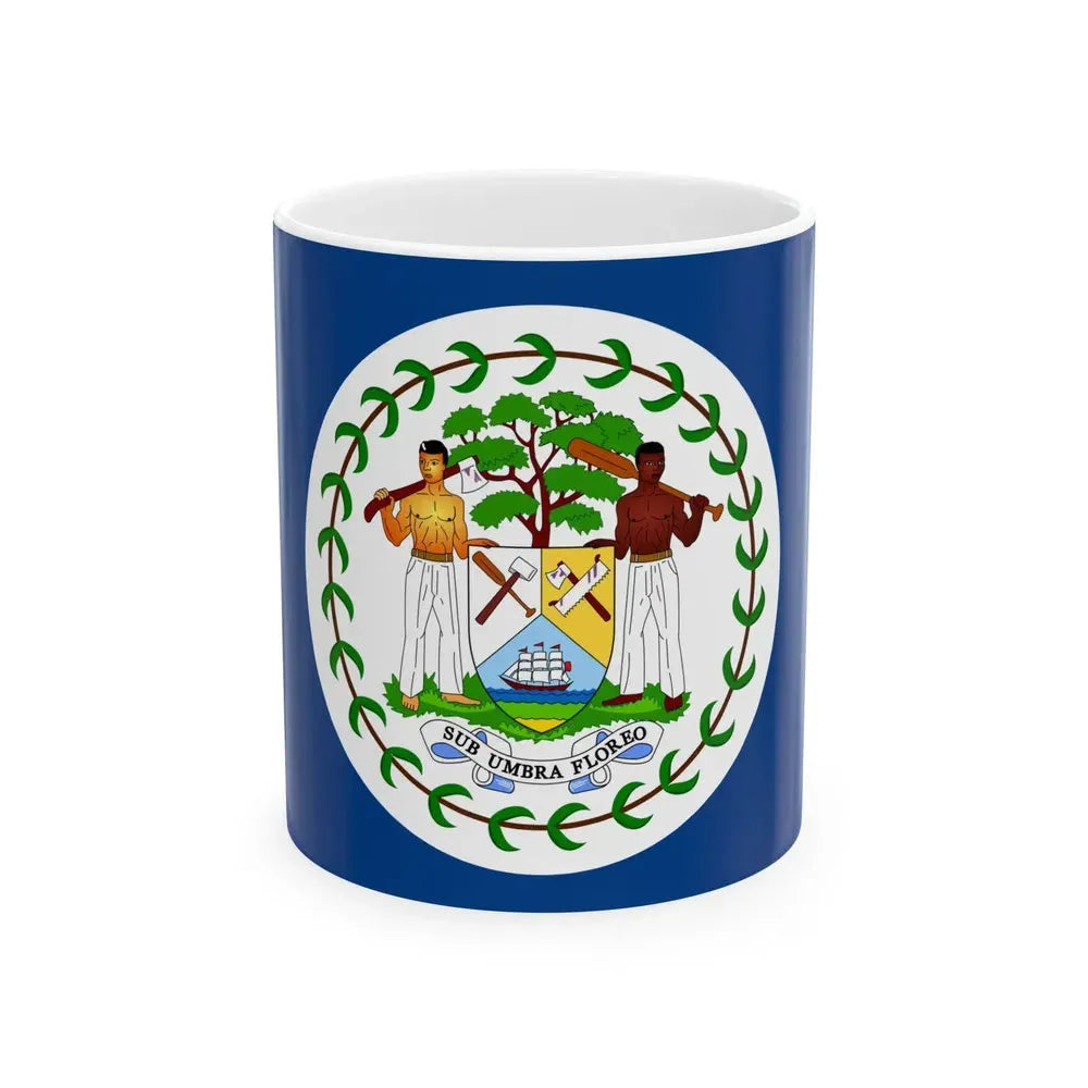 Flag of Belize 1950-1981 (Belize) White Coffee Mug 11oz - Go Mug Yourself