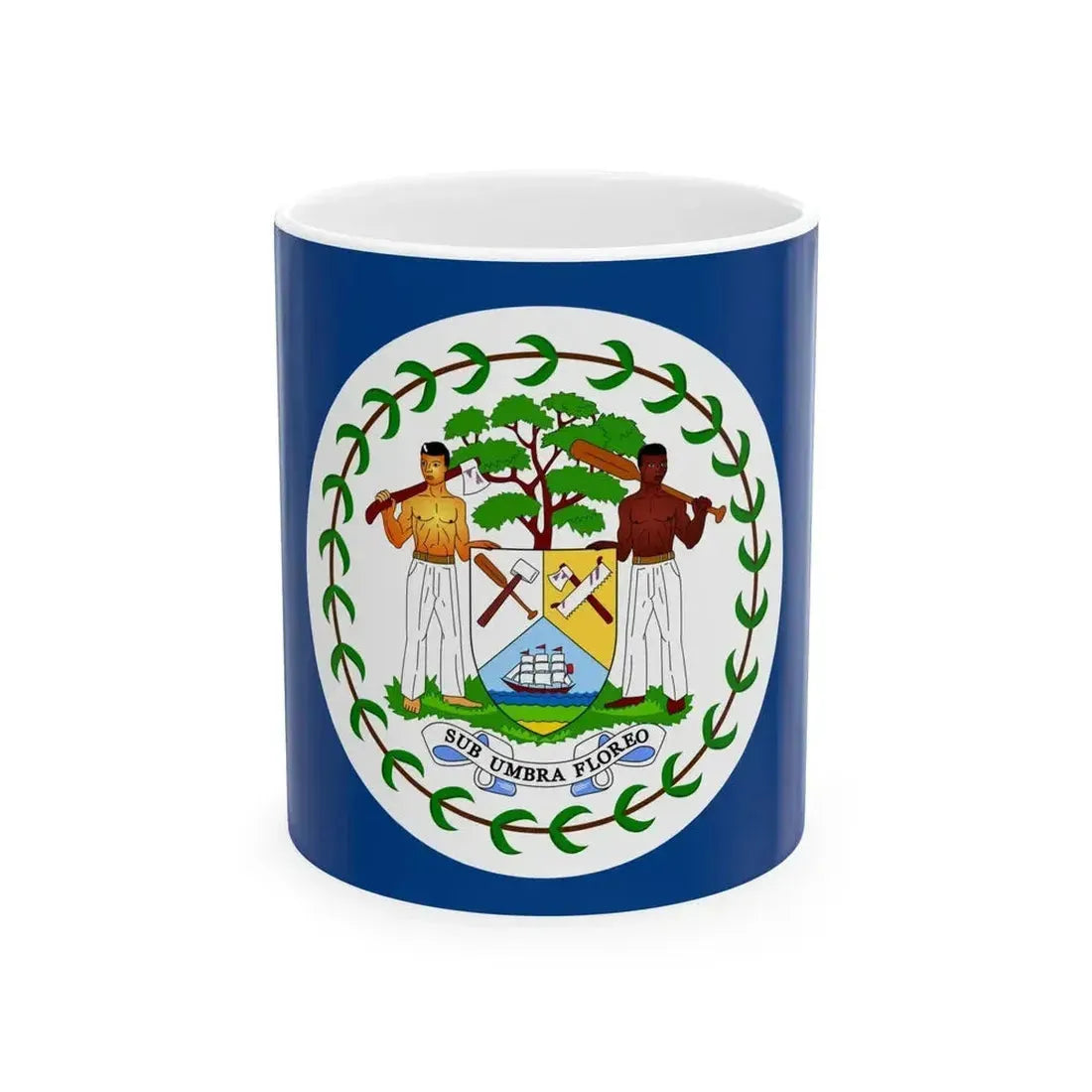 Flag of Belize 1950-1981 (Belize) White Coffee Mug 11oz - Go Mug Yourself