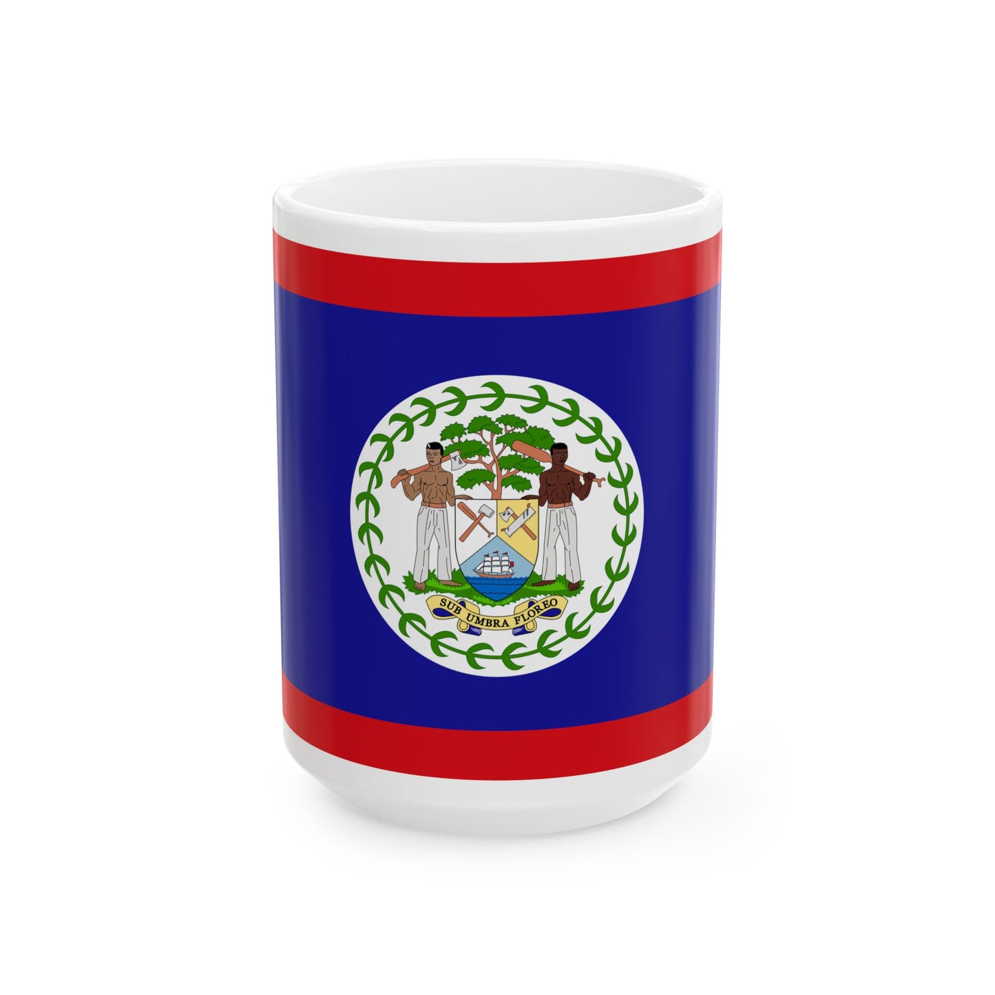 Flag of Belize 3-2 (Belize) White Coffee Mug-15oz-Go Mug Yourself